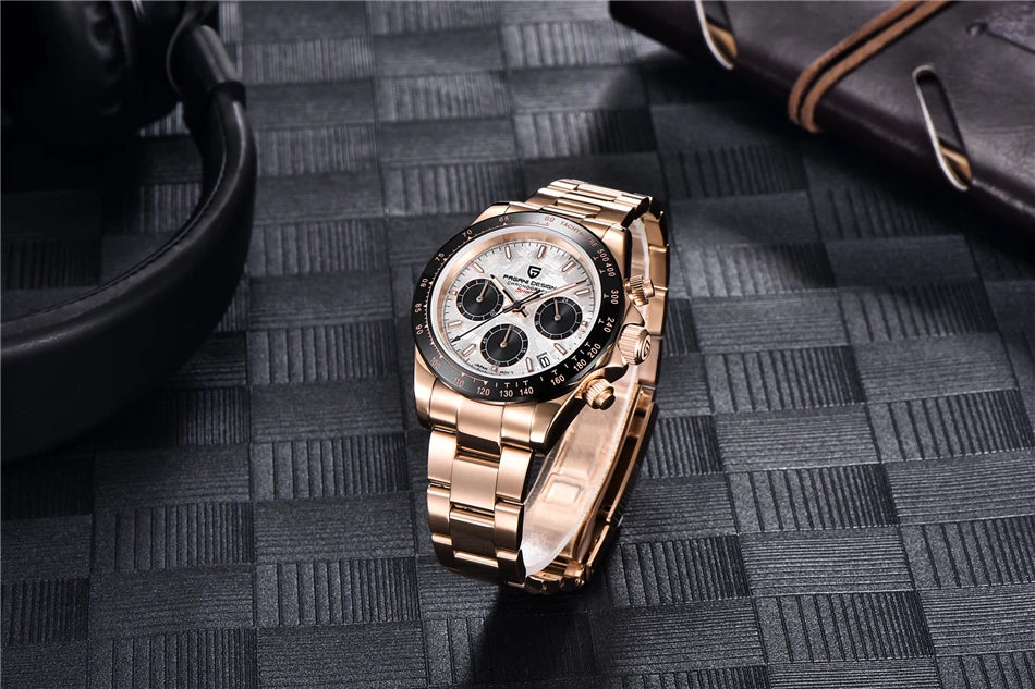 40mm New V2 PAGANI DESIGN Men's Quartz Watches Sapphire Retro Chronograph Stainless Steel Waterproof Watch Men Relogio Masculino