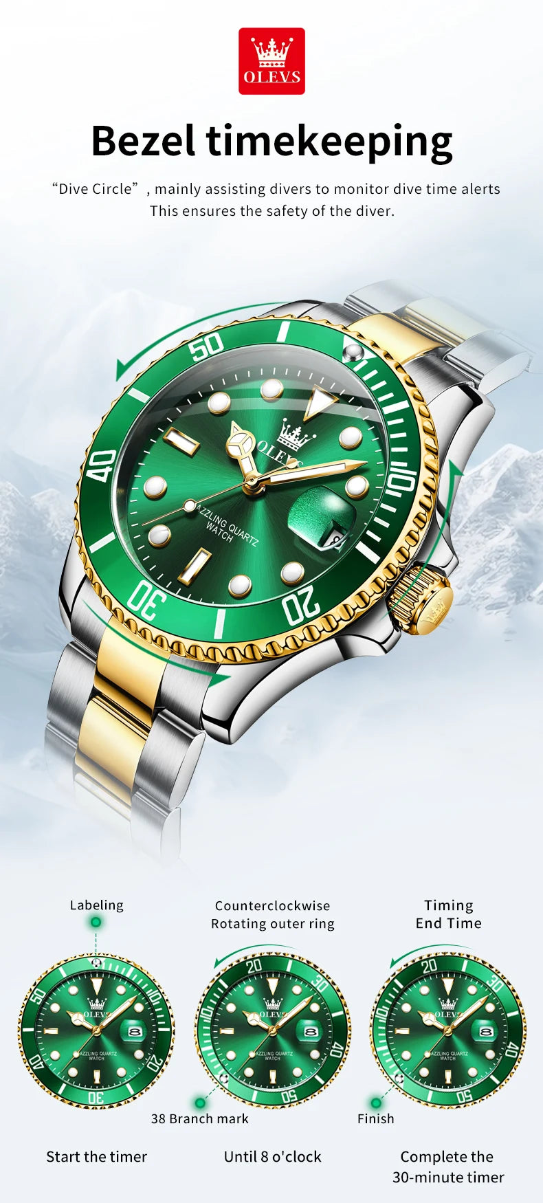 OLEVS 5885 Luxury Waterproof Sport Quartz Watch for Men Stainless Steel Calendar Luminous Mens Wristwatches Relogio Masculino