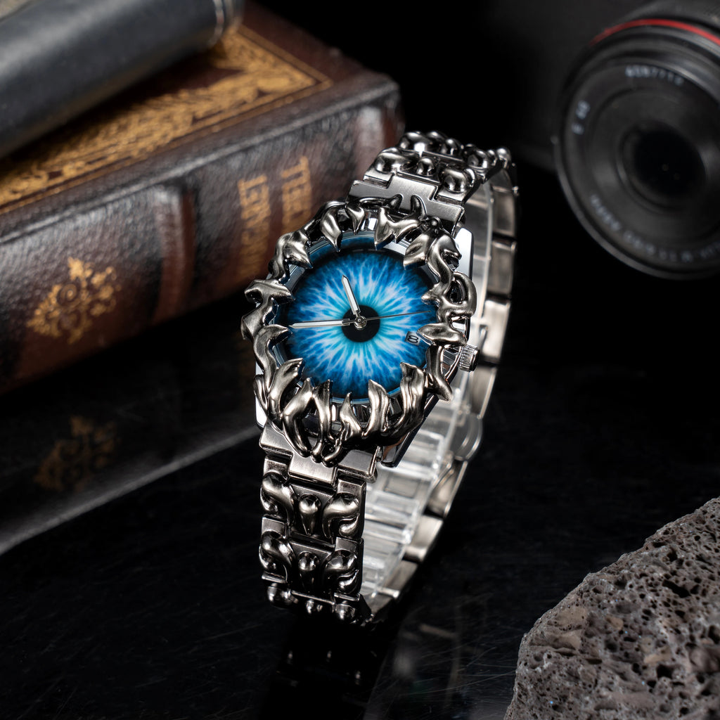 Luxury y2k Fashion Spiked Watch Alabaster Cool Street Style Demon Claw Shape Dial Unique Design Men Quartz Watch reloj hombre