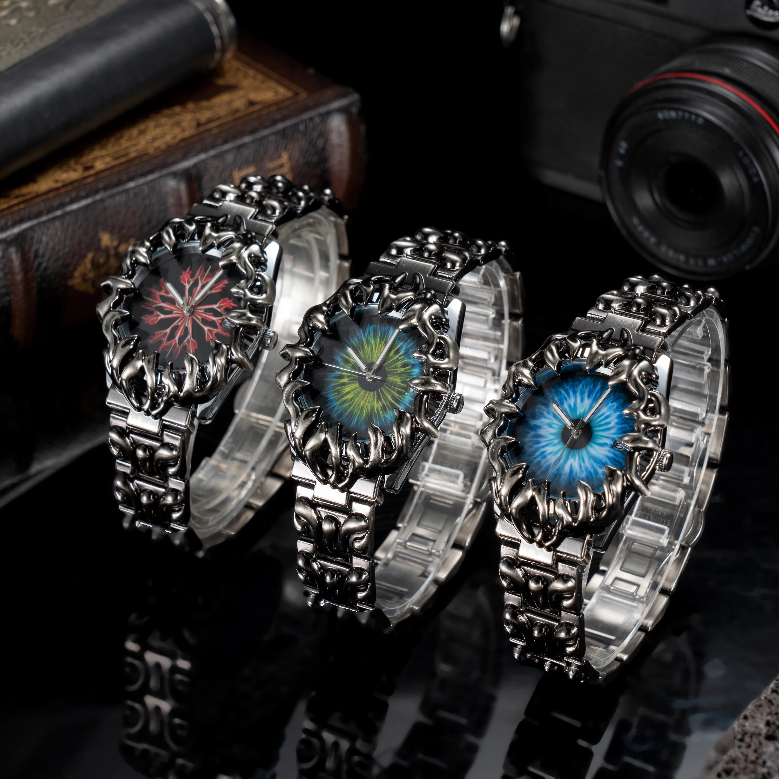 Luxury y2k Fashion Spiked Watch Alabaster Cool Street Style Demon Claw Shape Dial Unique Design Men Quartz Watch reloj hombre