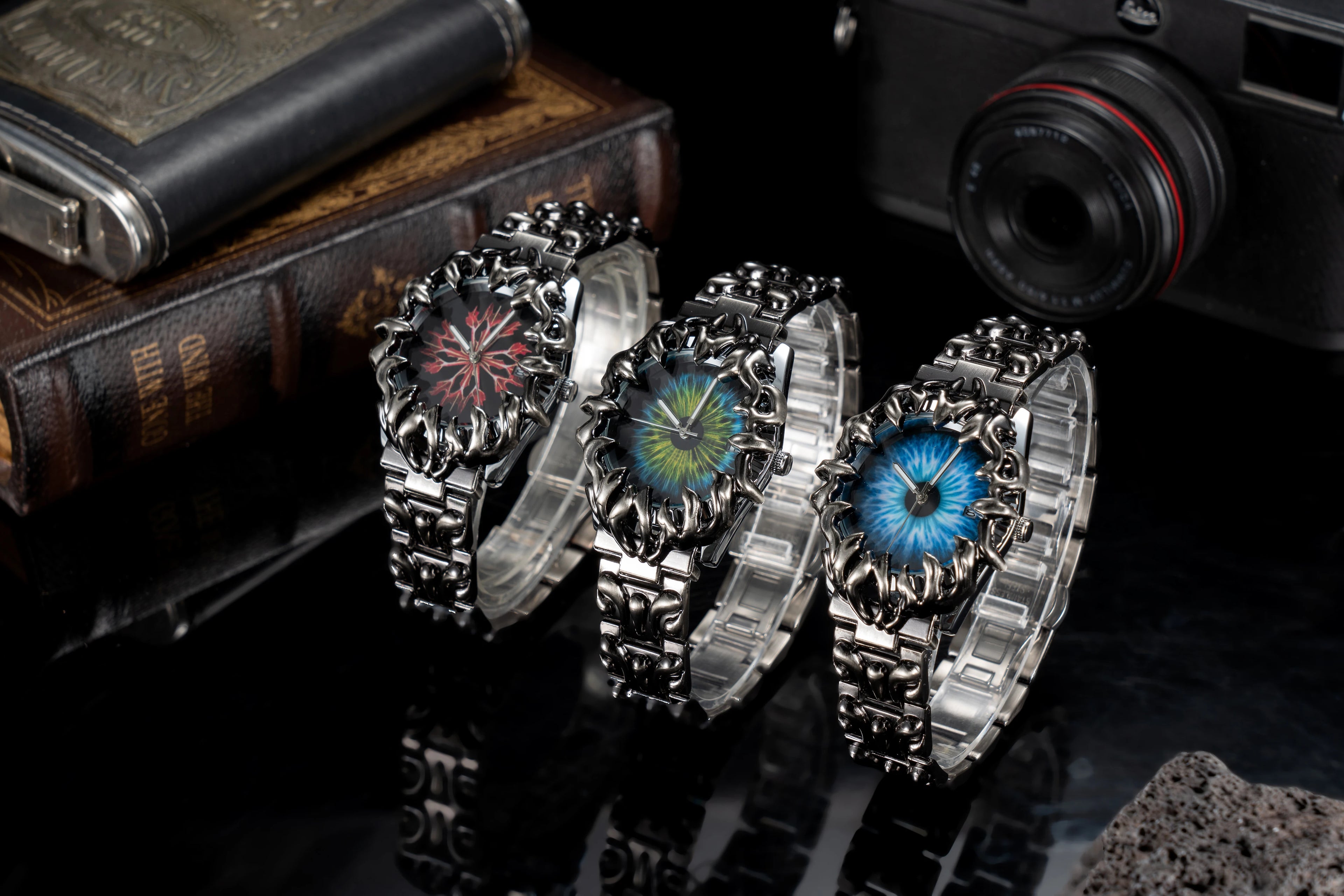 Luxury y2k Fashion Spiked Watch Alabaster Cool Street Style Demon Claw Shape Dial Unique Design Men Quartz Watch reloj hombre